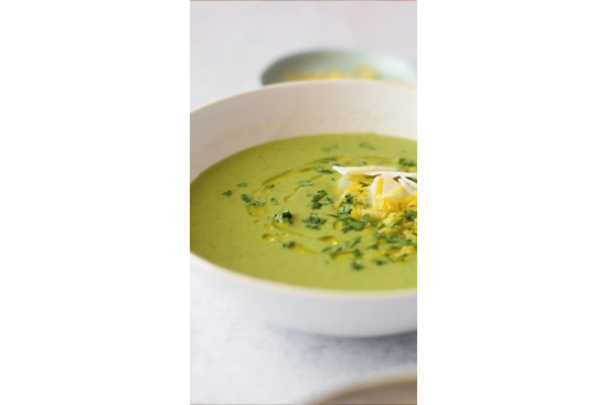 Gazpacho de pera y espinacas